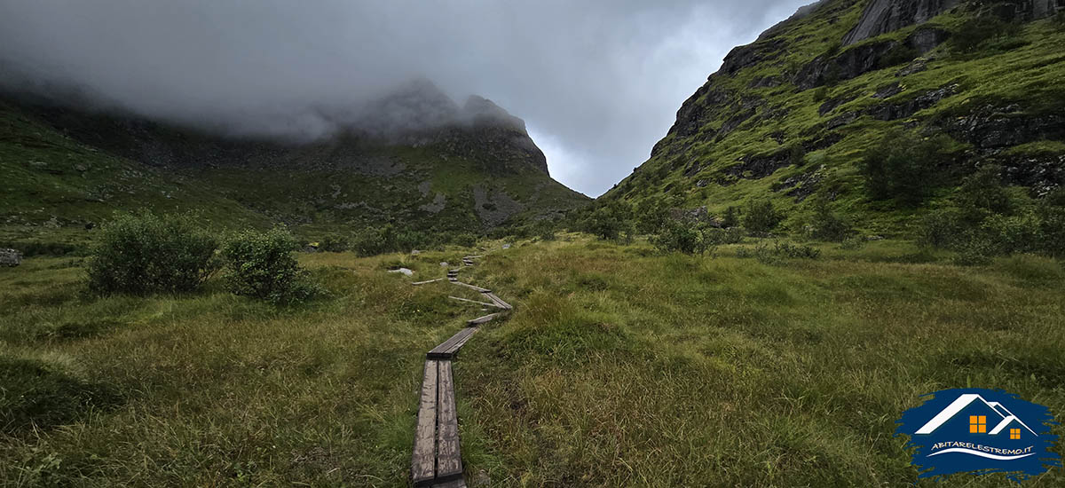 il sentiero verso Kvalvika Beach